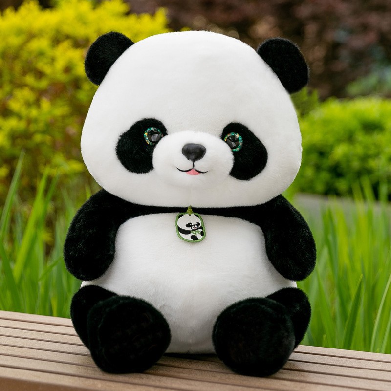 Lindo panda gigante muñeca peluche tesoro nacional panda muñeca colgante pequeña muñeca de trapo recuerdo de viaje