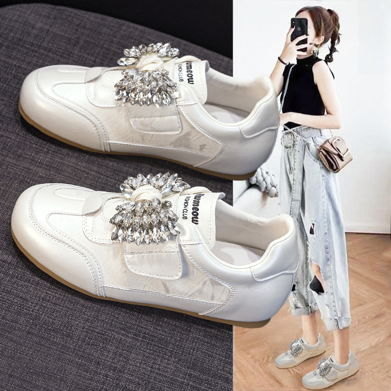 Women's White Sneakers Height Increasing Thick Soled Velcro Casual Sports Versatile Single Shoes Spring Summer New Style_vogvips.com