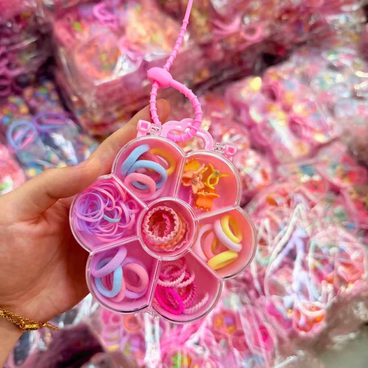 Mini cabeza de princesa en caja, clip de agarre pequeño, clip de flequillo, horquilla rota en la frente, banda elástica para niños, no daña el cabello, anillo del pulgar al por mayor image 70