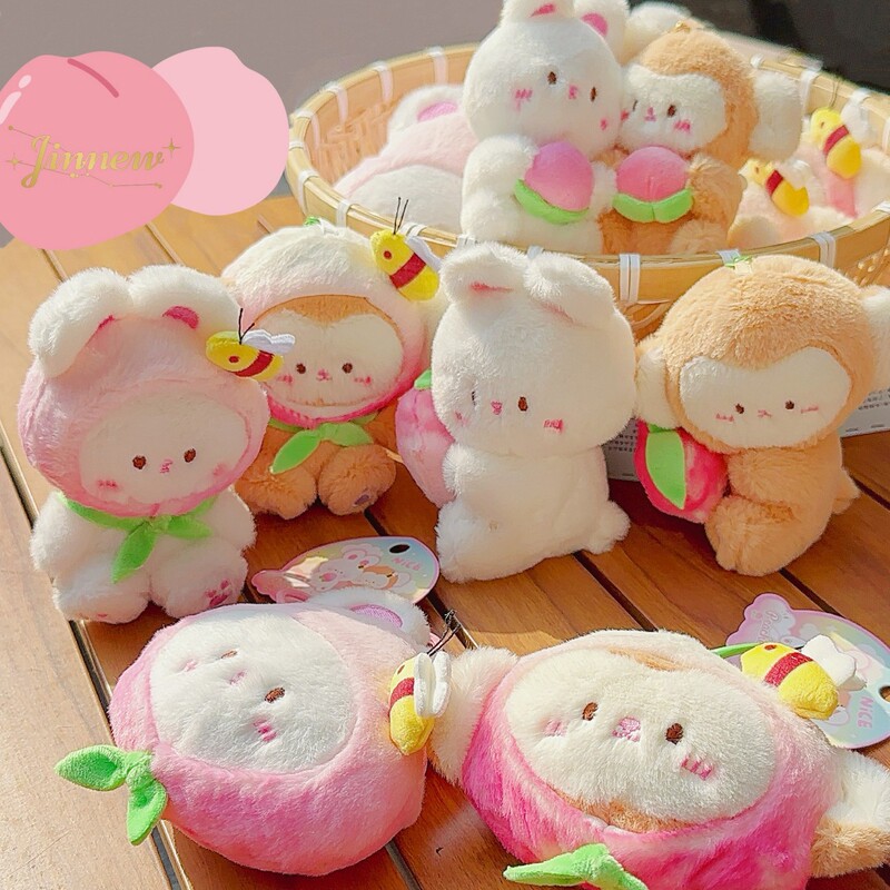 New Cute Peach-Themed Series Plush Toy Doll Pendant Backpack Keychain Cultural and Creative Gifts Wholesale