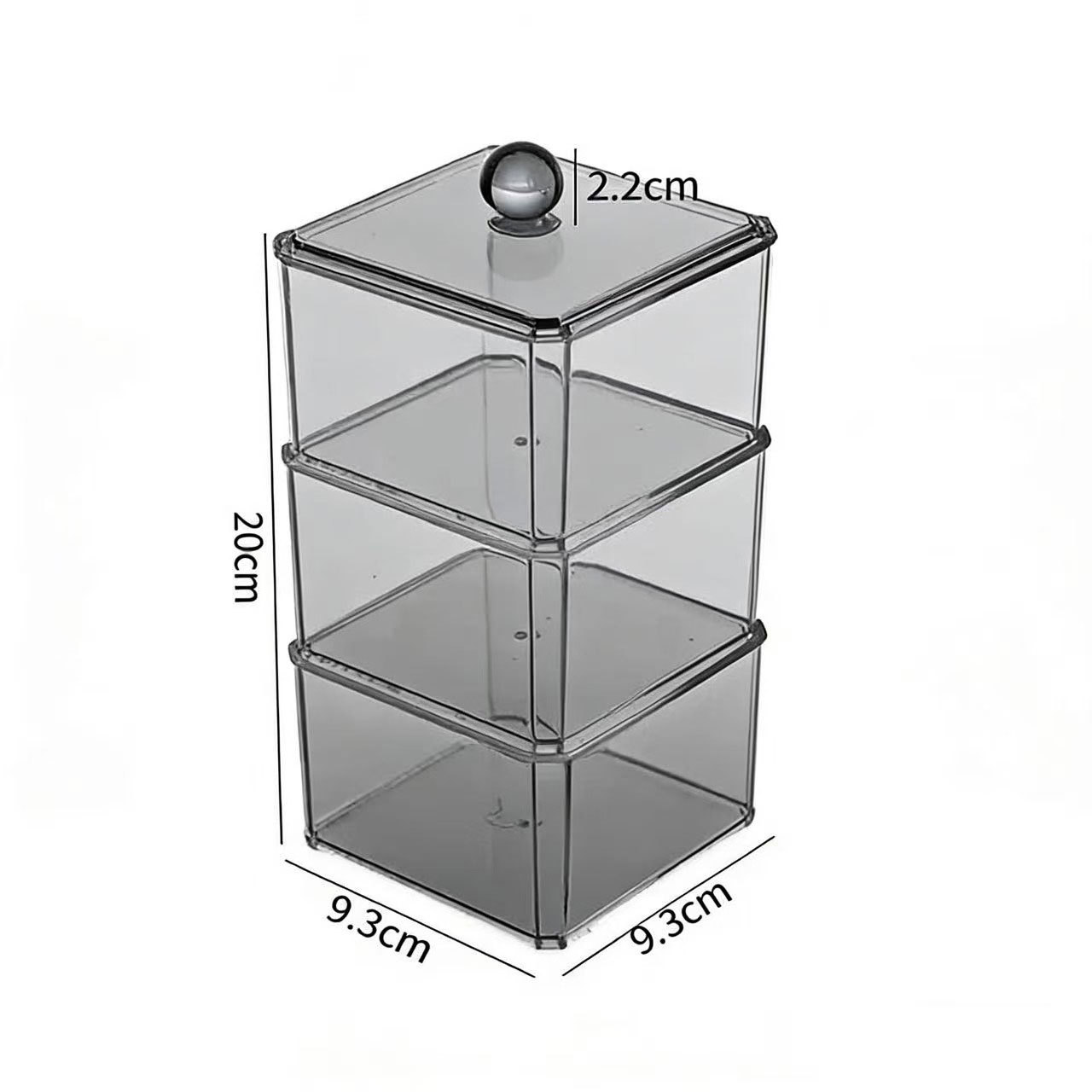 [Tienda de fábrica gris transparente] caja de almacenamiento de algodón acrílico se puede superponer portátil permeable a la ceniza para el almacenamiento de maquillaje doméstico
