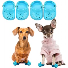 Cross-border summer pet dog hole shoes silicone wear-resistant breathable slippers dog sandals pet decorative items