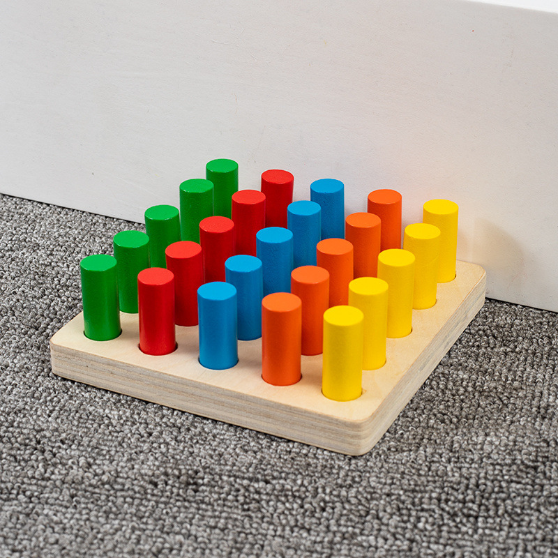 Entrenamiento de integración sensorial, material didáctico Montessori para niños, entrenamiento de inserción de cilindros, iluminación sensorial, educación temprana, juguetes educativos, bloques de construcción