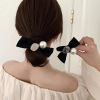 Hairgrip from pearl with bow, hair rope, fashionable case, 2023 collection, simple and elegant design