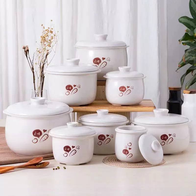 Small bear Stew pot ceramic inner librase water-proof pot stew pot stuffing pot of bird's nest stew white soup cup home large-capacity wholesale