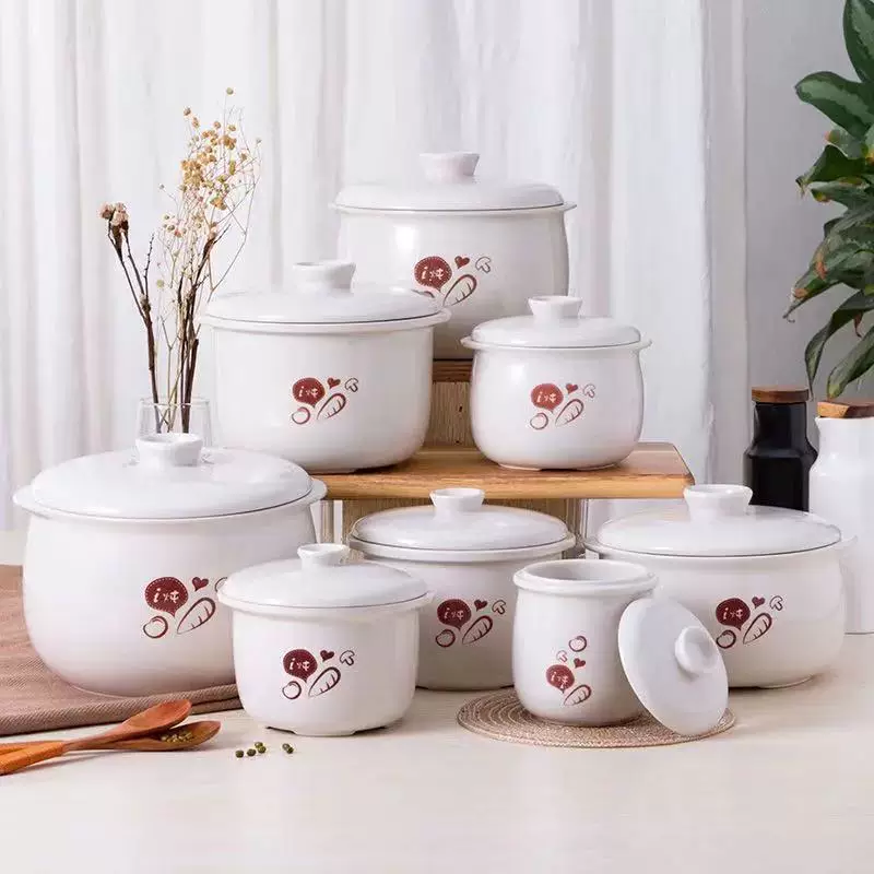 Small bear Stew pot ceramic inner librase water-proof pot stew pot stuffing pot of bird's nest stew white soup cup home large-capacity wholesale