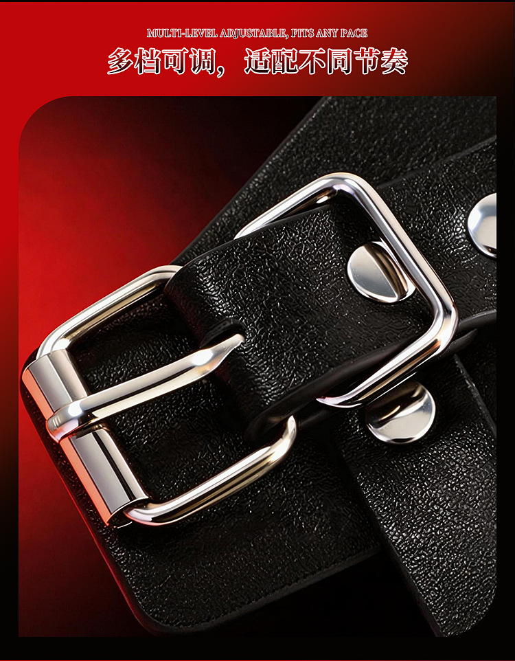 PU Leather Penis Traction Belt with Adjustable Cage Sleeve and 79 cm Chain — detail image 22