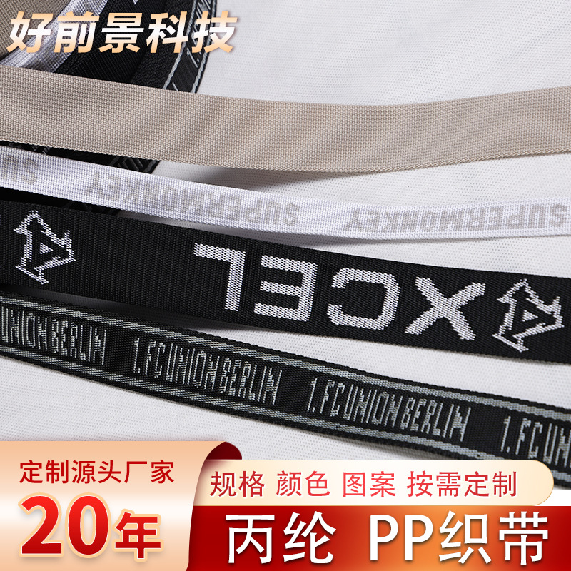 PP丙纶织带 手提箱包肩带平纹美国纹字母提花PP织带可定制