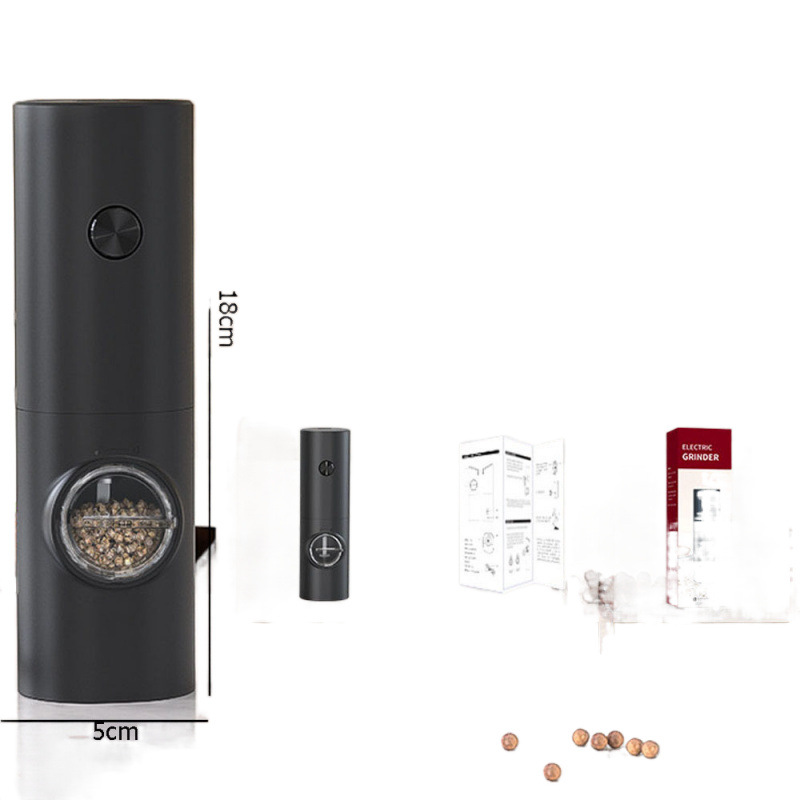 Molinillo de pimienta eléctrico Pimienta recién molida de acero inoxidable Pimienta manual Sal marina Pimienta negra automática Cocina doméstica