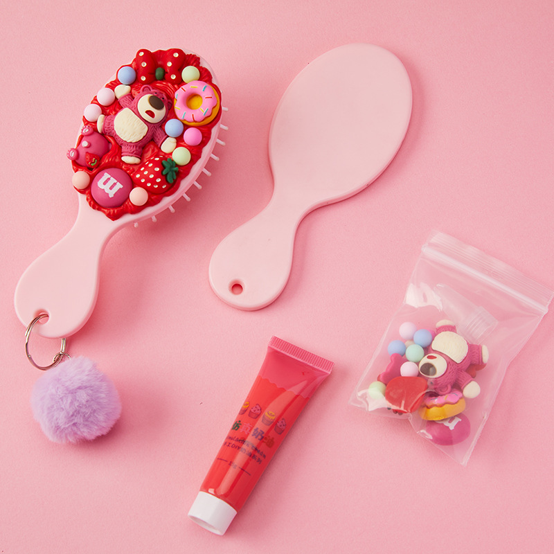 Dibujos Animados DIY crema pegamento masaje cojín de aire peine mini lindo hecho a mano airbag peine regalo para novias