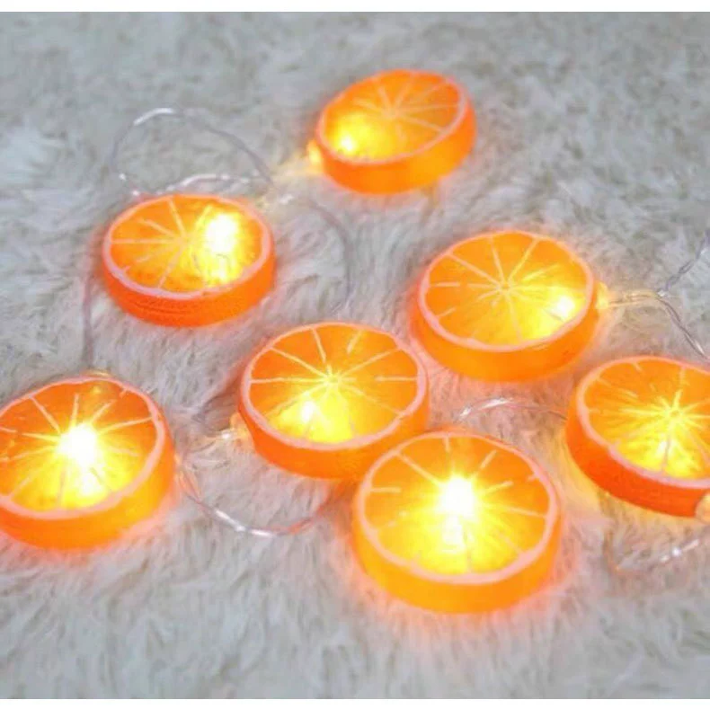 [LED-цитроновая гирлянда, гирлянда с лимонной ломтиком, гирлянда фруктов-series, светодиодные гирлянды для украшения комнаты, мигающие лампы]