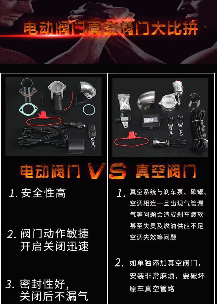 Variable Sound Exhaust Valve Car Exhaust Pipe Modification Sound Street Sports Car Sound Electric Remote Control Switch