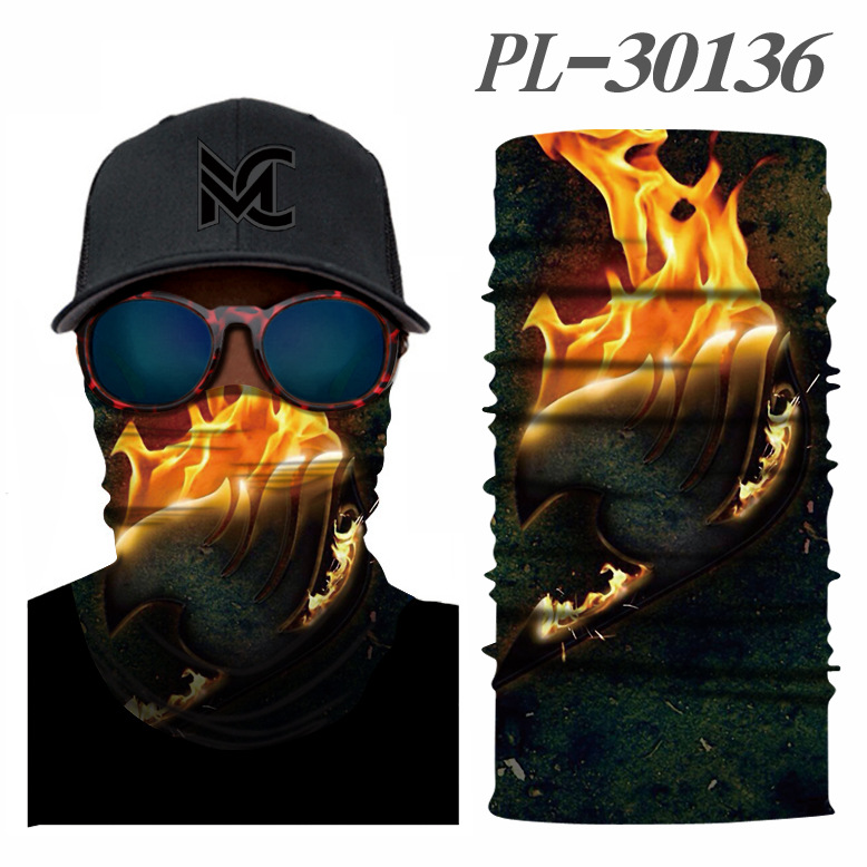 Fairy Tail peripheral multifunctional magic scarf outdoor riding breathable quick-drying face towel seamless digital scarf
