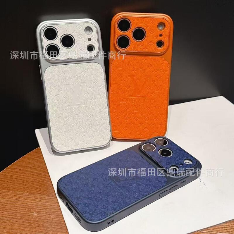 New trendy embossed leather phone case suitable for iPhone 17 Pro Max, full lens protection cover, light luxury style New trendy embossed leather phone case suitable for iPhone 17 Pro Max, full lens protection cover, light luxury style