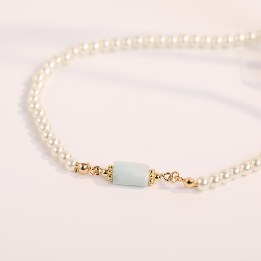 Mode Perle Natürliche Stein Anhänger Pullover Kette Halskette display picture 4
