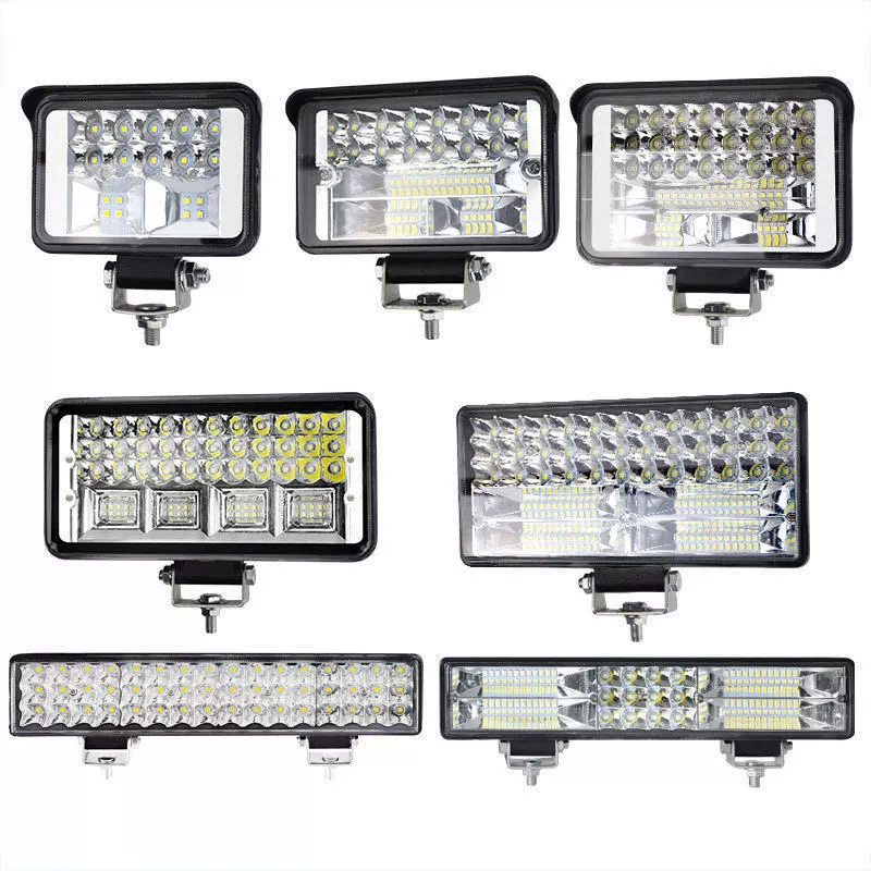 Светодиодный прожектор для грузовика, автомобиля, широкий угол обзора, дальний и ближний свет, фонарь заднего хода, фара для мотоцикла, комбайна, универсальный 12В/24В/48В