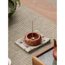 胡桃黑檀木质迷你小香插香座香托旅行室内熏香檀香沉香多孔线香炉
