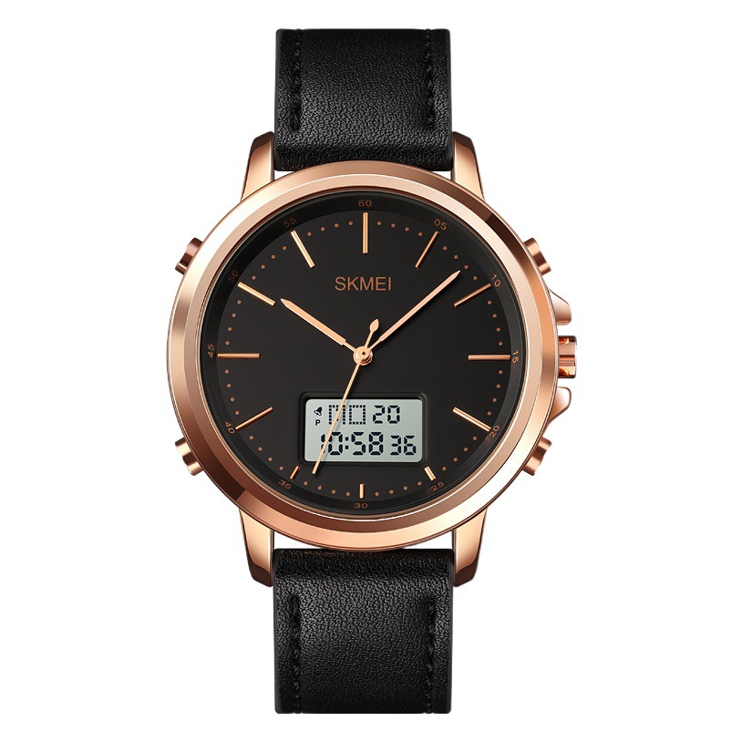 Skmei 1652 simple creativo reloj de los hombres europeos y americanos negocios trabajo doble pantalla electrónica reloj luminoso