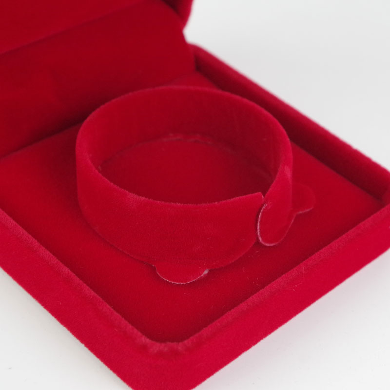 Joyero de terciopelo rojo, joyero de esquina redondeada, caja de collar de franela, pulsera de joyería, caja de pulsera, caja de embalaje de joyería al por mayor