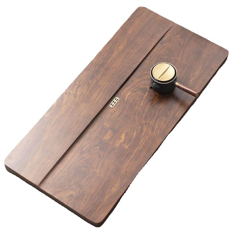Placa de té de madera sólida, mesa de té simple de oficina, mesa de té china, almacenamiento y drenaje de agua, mesa de té eléctrica