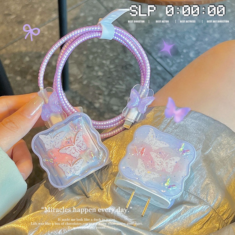 数据线保护套20w适用苹果15promax充电器iPhone14 13壳女12快充11