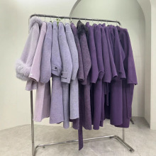 F678-F696尊贵紫系列双面羊毛大衣 2025秋冬高品质轻奢韩系阔版女