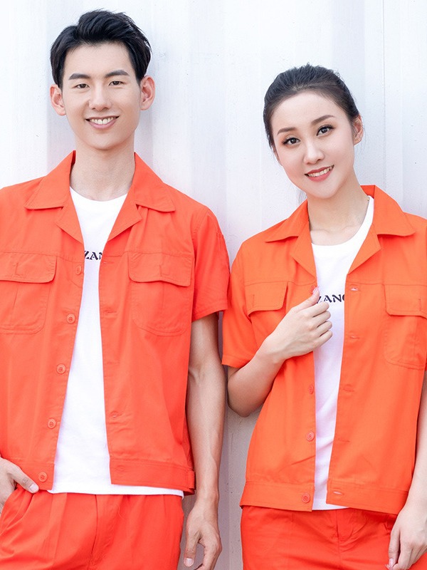 Trajes de trabajo de manga corta de verano para hombres trajes de verano delgados transpirables taller de fábrica de trabajo azul personalizado