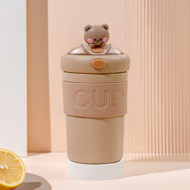 Taza de agua de oficina Taza de paja creativa de doble capa de aislamiento térmico de alta apariencia de gran capacidad de vidrio Ceremonia de Apertura taza de regalo