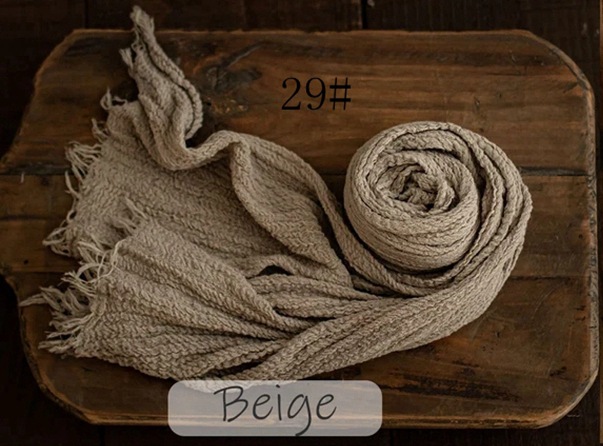 Toalla de gasa recién nacido niños fotografía elástico envoltura de tela bebé fotografía tela plisada seersucker envoltura de tela