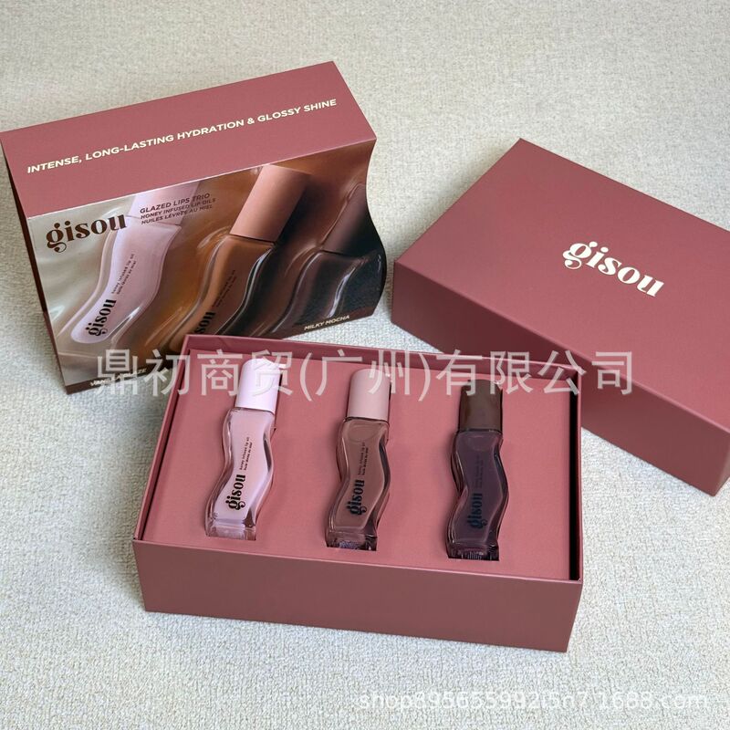 Cross-Border Gisou New Product Lip Oil Moisturizing and Repairing Vanilla Toffee Milk 8ml Lip Gloss Three-Pack Set Cross-Border Gisou New Product Lip Oil Moisturizing and Repairing Vanilla Toffee Milk 8ml Lip Gloss Three-Pack Set