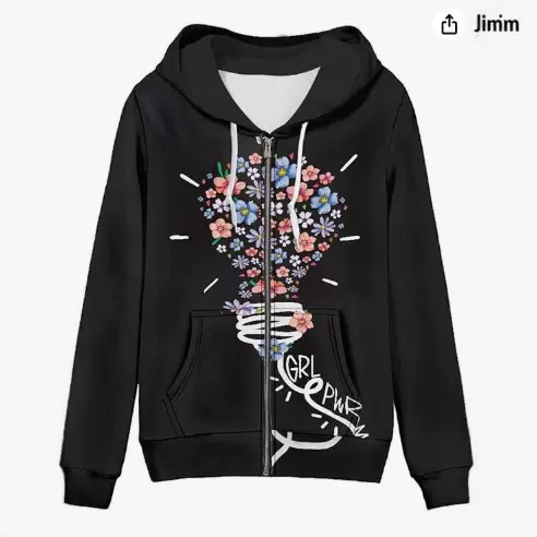 2025秋季跨境专供亚马逊独立站3D打印拉链欧码休闲连帽衫女士卫衣