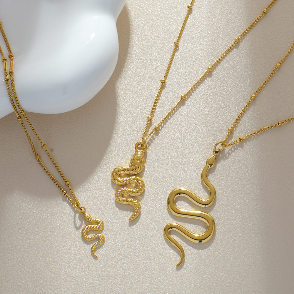 Snake Retro Classic Style 304 Stainless Steel Pendant Necklace Plating Lobster Trigger Clasp Closure display picture 3