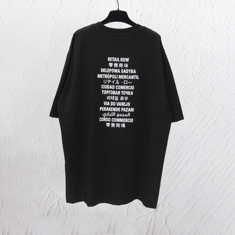 オリジナルパリBファーティーンジョイントモデルの正しいバージョン、文字刺繍入り男女兼用小衿半袖Tシャツ|undefined