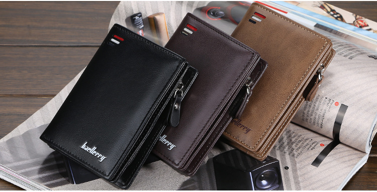 75g Weight Polyester Lining Material Zipper Closure Type Small Wallets Bags Type 1 Piece Quantity Men's Solid Color Pu Leather Zipper Small Wallets