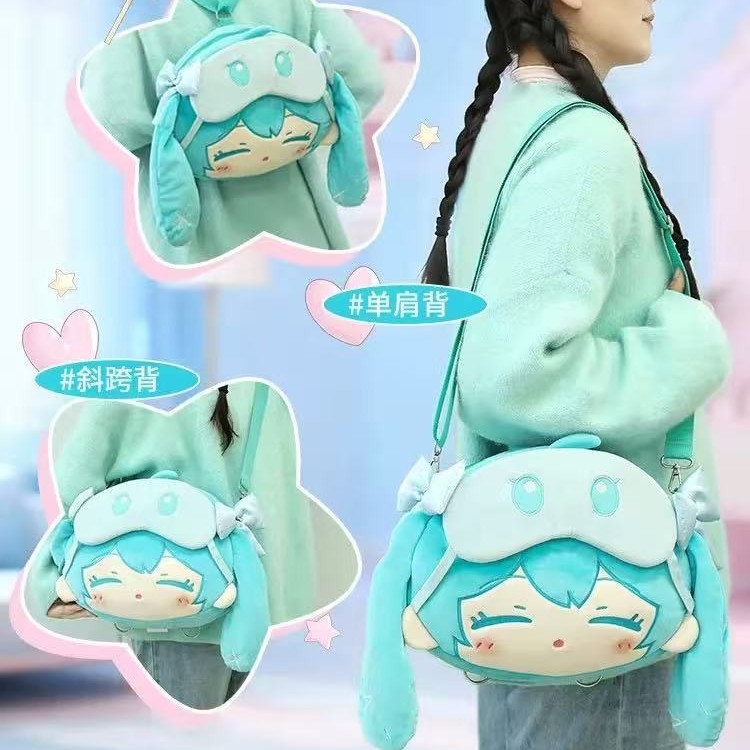 New Cartoon Hatsune Miku Anniversary Cute Doll Crossbody Bag, Spring Day Floral Multi-use Travel Bag