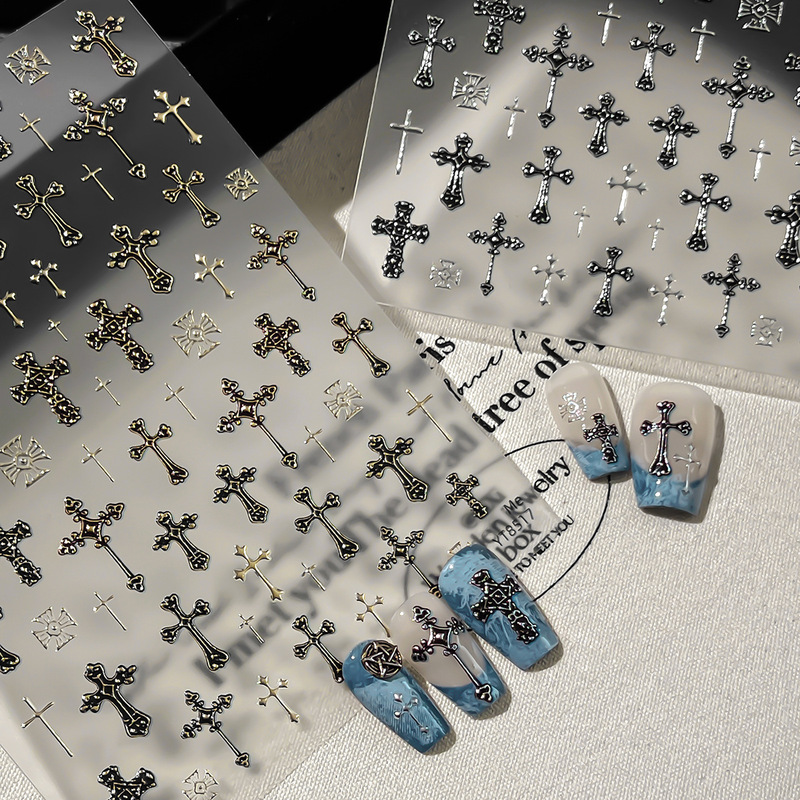 Ant Pattern Nail Stickers, Cross Nail Stickers, Exquisite Retro Millennium Style Nail Decorations, Source Manufacturer YT8517