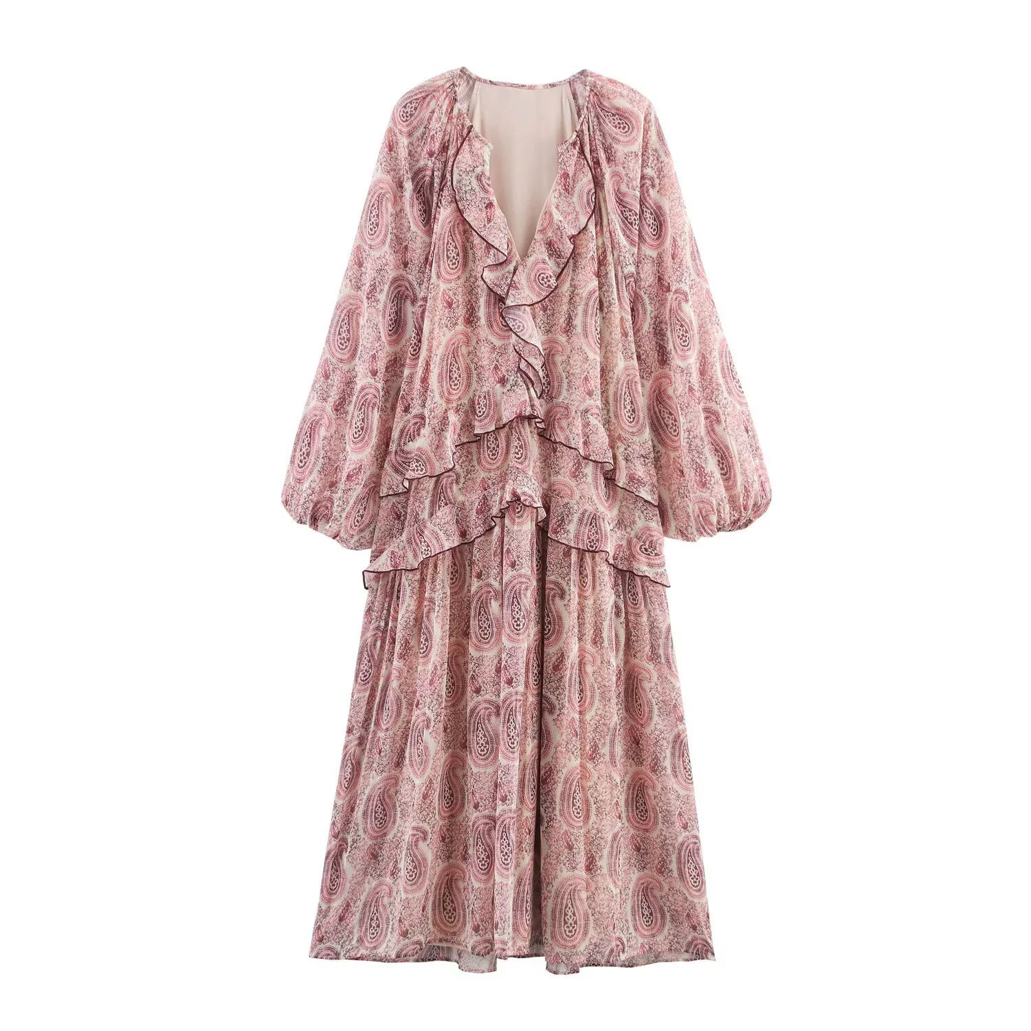 Летнее платье PB&ZA для женщин 2025 года, свободного кроя, модное и простое, многослойное, с декоративным принтом, артикул 3897097