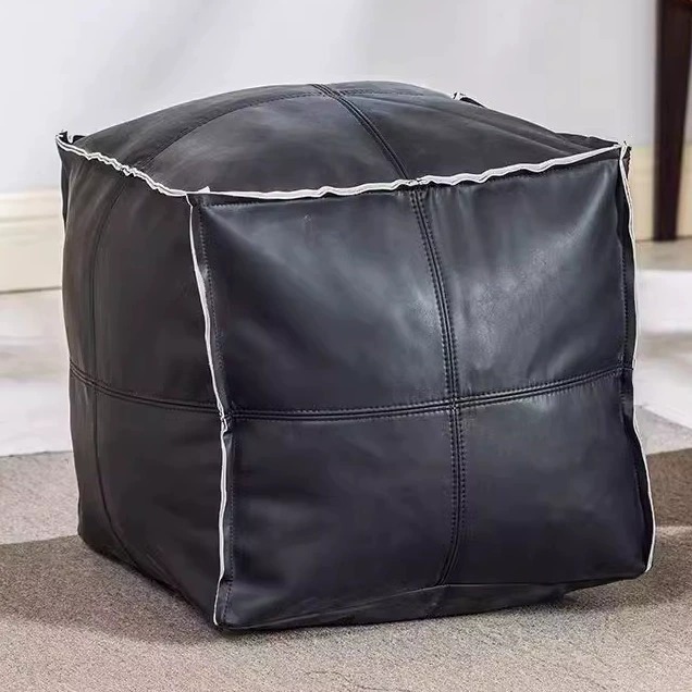 Fábrica directa de sofá perezoso cubierta sin relleno de asiento muelle taburetes de cuero puede almacenar bolsas de tela asiento muelle taburetes rellenos de ropa vieja