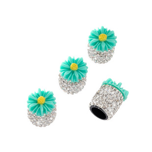 Amazon New Diamond valve cap car personality tire cap car decoration chrysanthemum valve cap Women