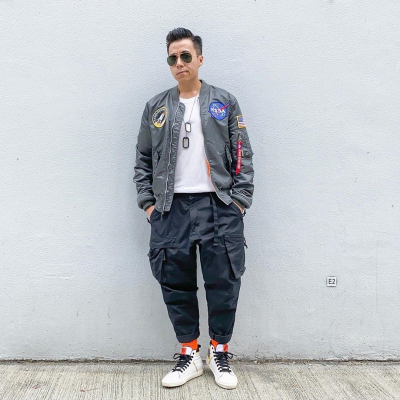 Primavera y otoño astronautas de la NASA chaqueta piloto de la Fuerza Aérea chaqueta de béisbol marca de moda MA - 1 chaqueta de pareja masculina de Estados Unidos