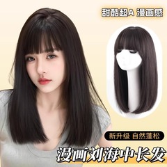 かつらの全頭カバーの女性黒長直かつらの女性の中で長い髪の夏の薄いタイプの自然な全頭カバーの式は全人の髪をまねます。