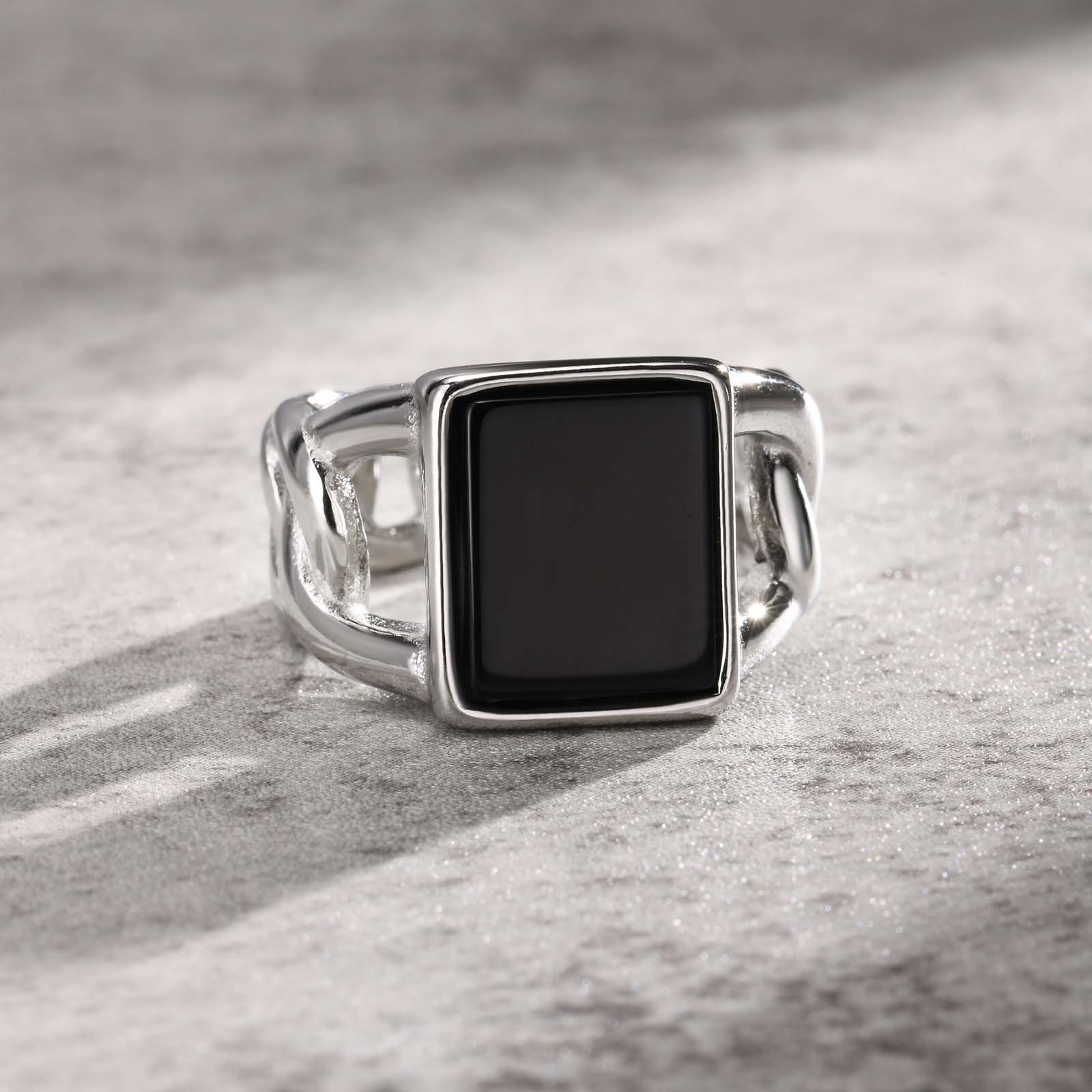 Holiday, Daily Occasion Titanium Steel Material Retro Classic Style Geometric Titanium Steel Men's Rings Punk Rings
