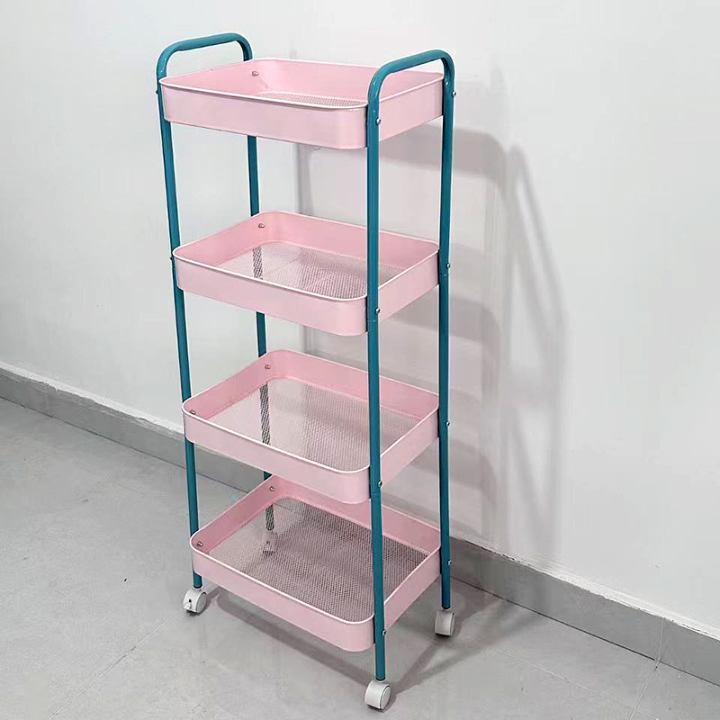 Carrito de almacenamiento de bocadillos de piso a techo Estante de cocina de sala de estar móvil de varios pisos Estante de almacenamiento de herramientas de uñas de dormitorio image 29