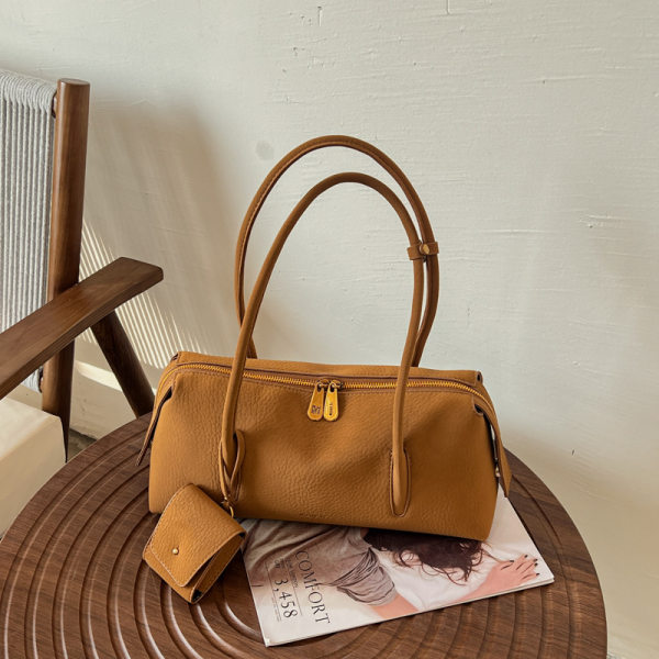 Túi xách tay nữ dáng kẹp nách thiết kế tối giản, đeo vai tiện dụng — Màu caramel, màu cà phê, màu nâu, đen