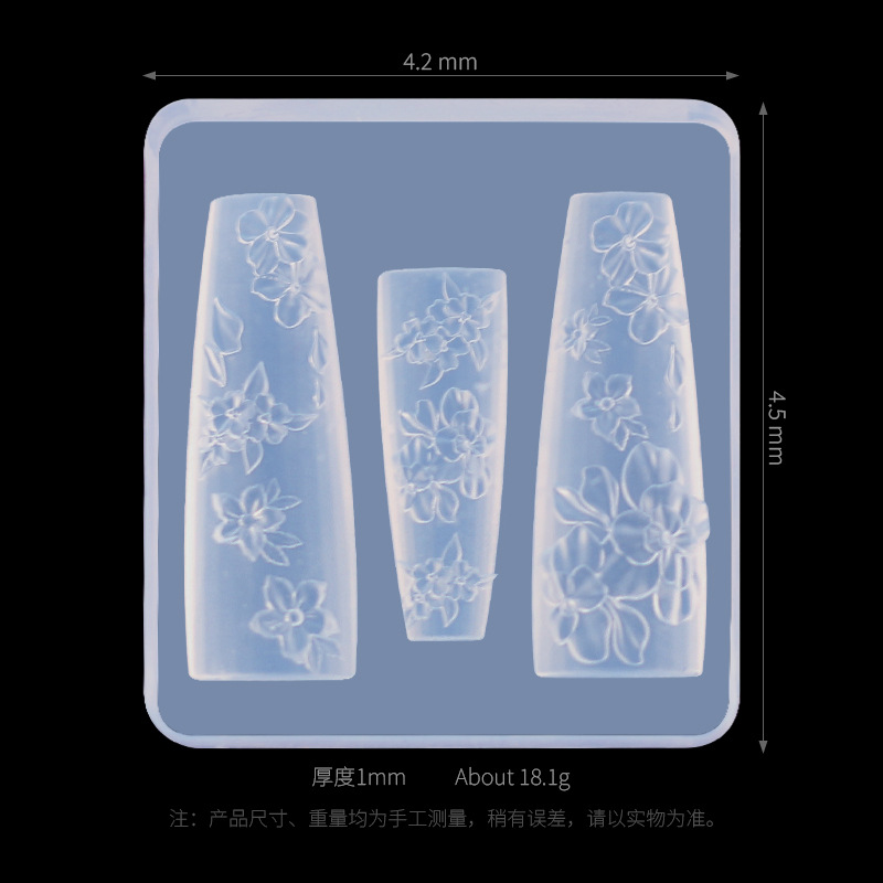 Molde de silicona para uñas transfronterizas, encaje francés, dibujos animados, flores, tulipanes, mariposas, uñas, joyas, herramientas al por mayor