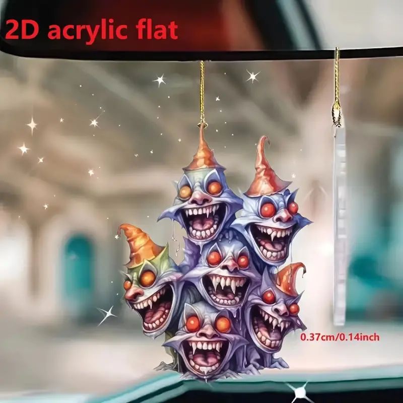 Transfronterizo nuevo Amazon acrílico plano personalidad creativa decoración de Halloween colgantes de espejo retrovisor