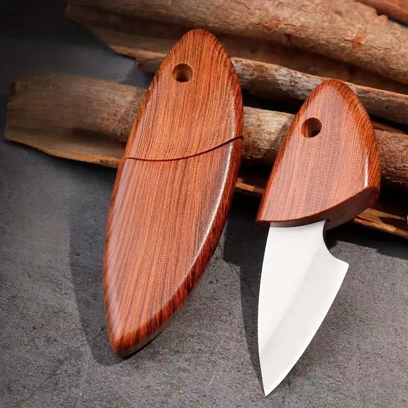 电商仿木纹木鱼刀 木鱼小刀 电商专供小刀 阳江专供 电商爆款