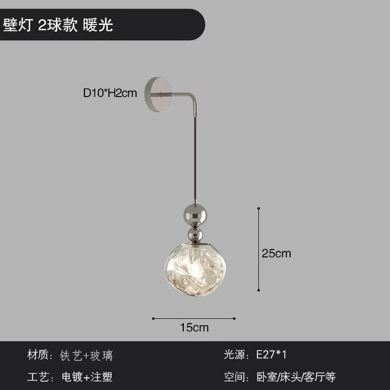 2 ball lava silver wall lamp