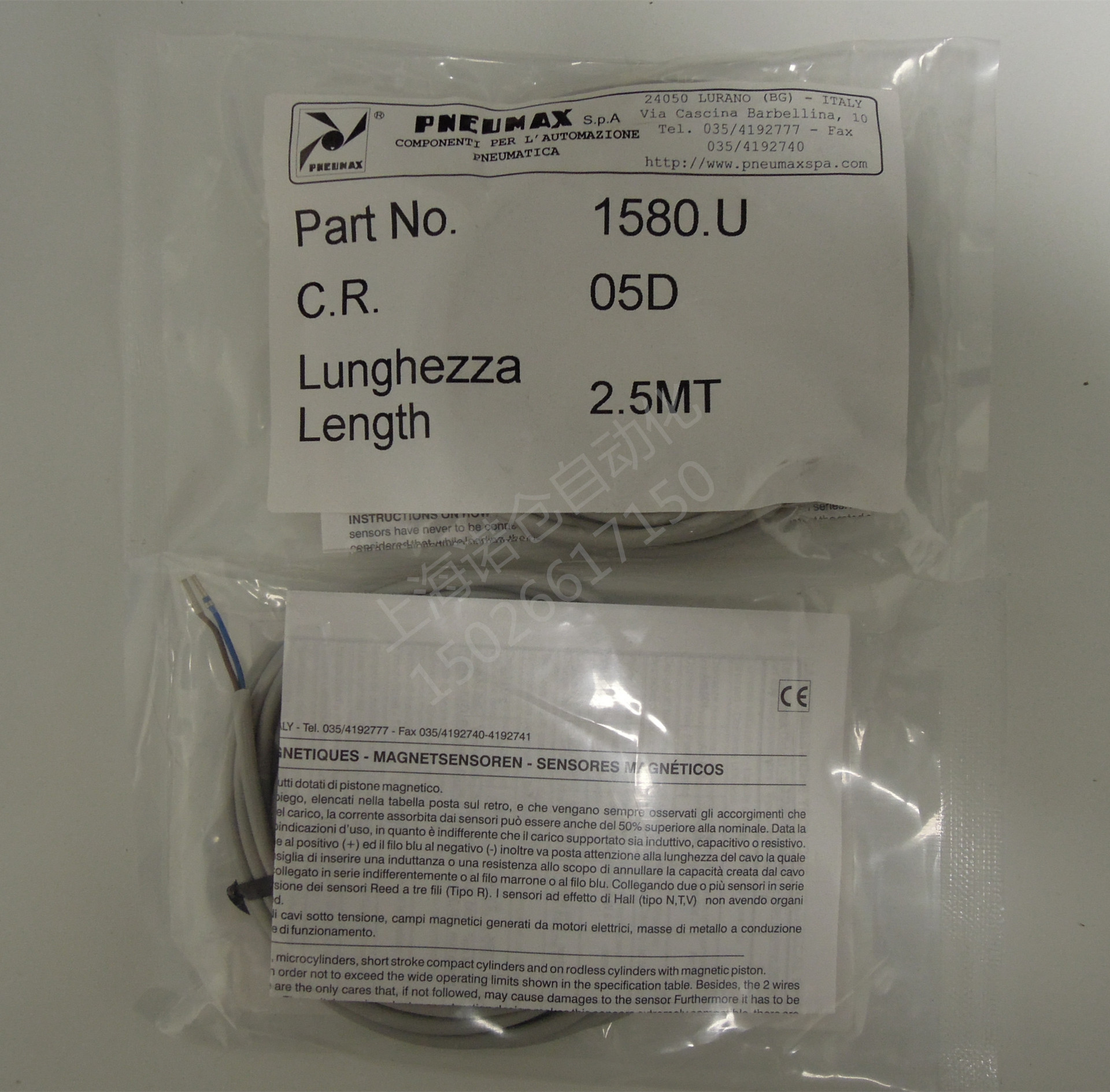 意大利PNEUMAX磁性开关1580.UAP  1580.HAP