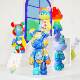 Cross-border fluid bear white embryo factory wholesale vinyl doll diy sticker graffiti violent bear stall toy supply